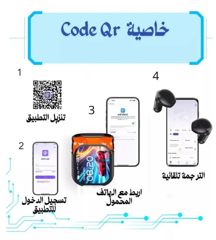 سماعة ترجمة الذكاء الاصطناعي معا ترجمة فورية لأزيد من 135 لغة مع شاشة promotion